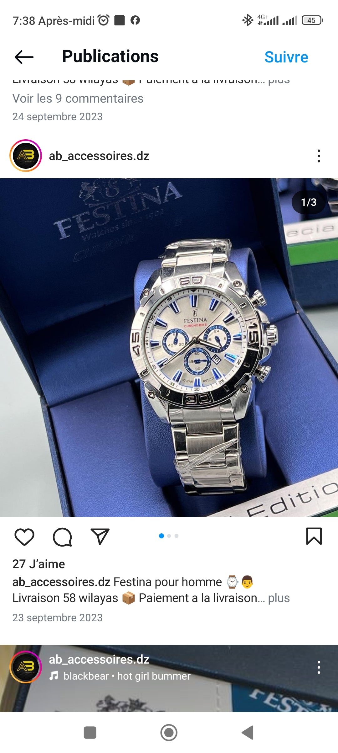 Festina blanc et bleu